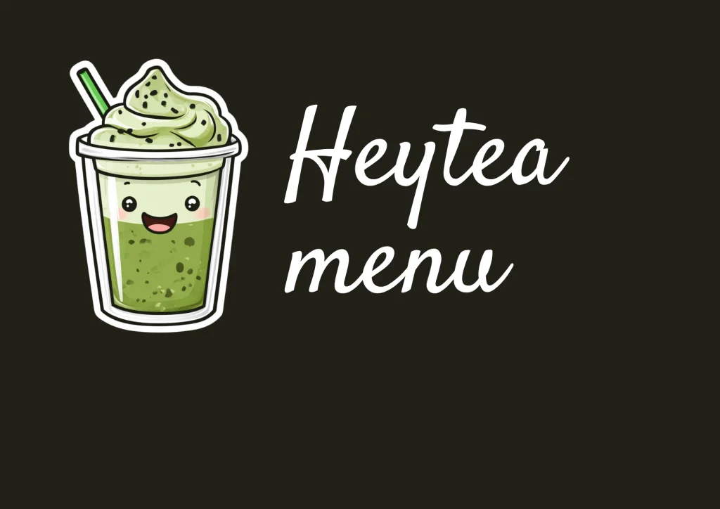 Heytea menu
